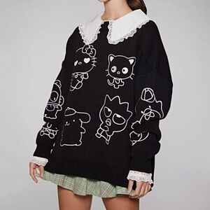 Hello Kitty & Friends Black Graphic Sweater